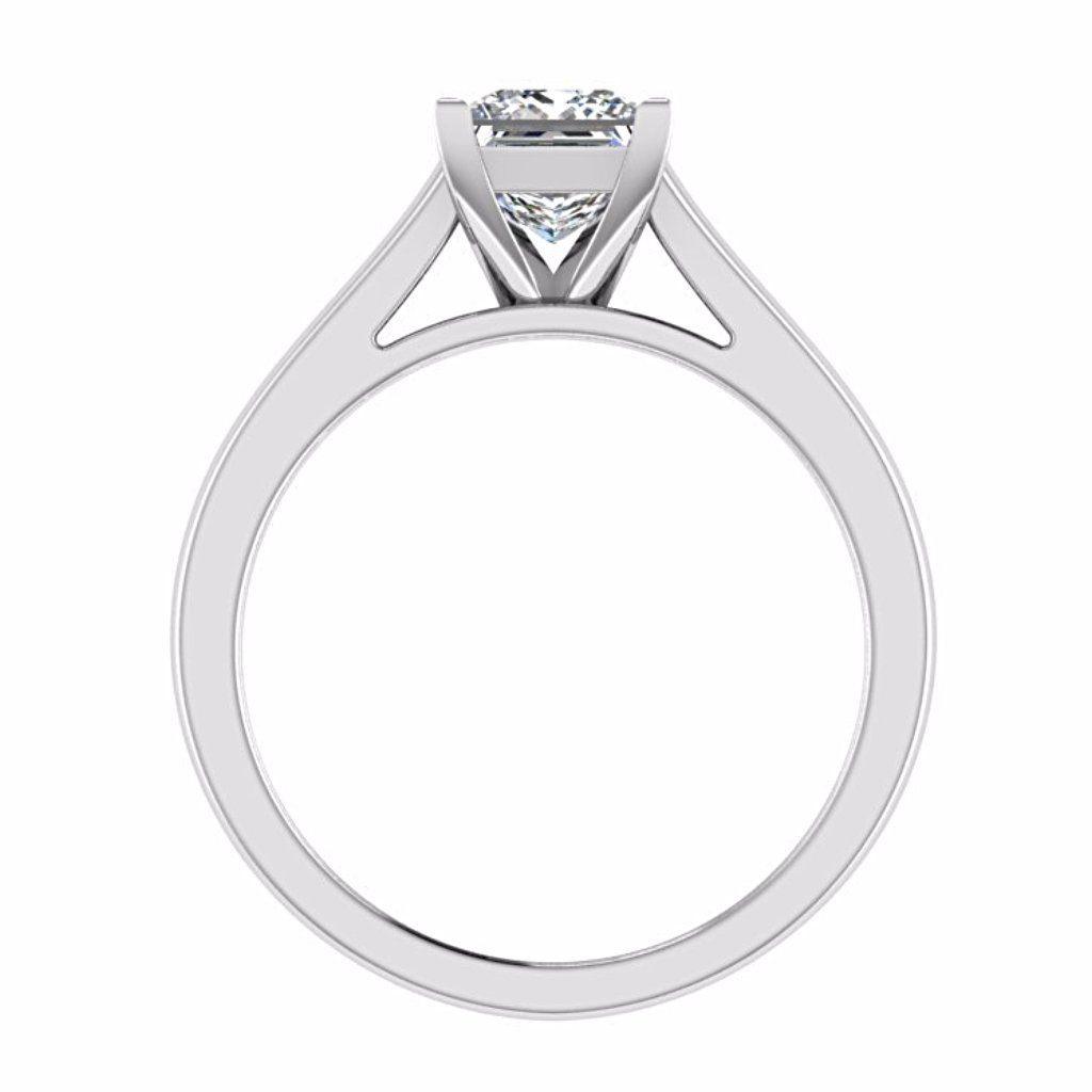 Princess Cut Solitaire Diamond Engagement Ring 18K Gold - Thenetjeweler