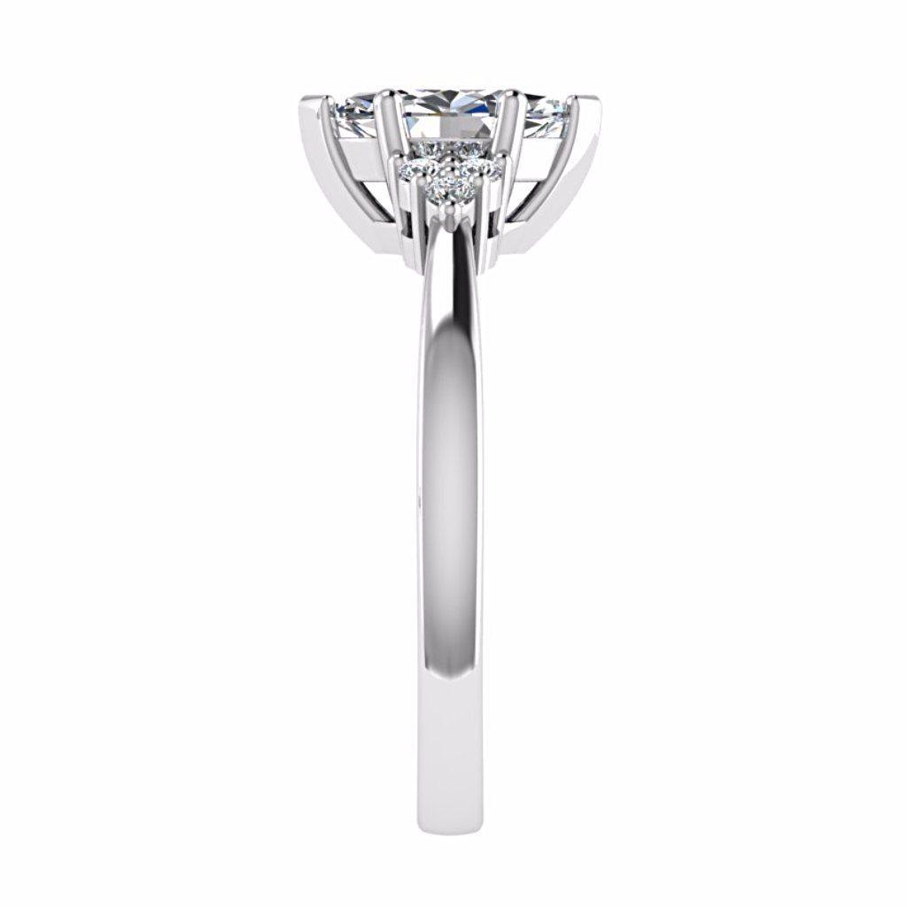 Marquise Diamond Engagement Ring with Side Stone 18K Gold - Thenetjeweler