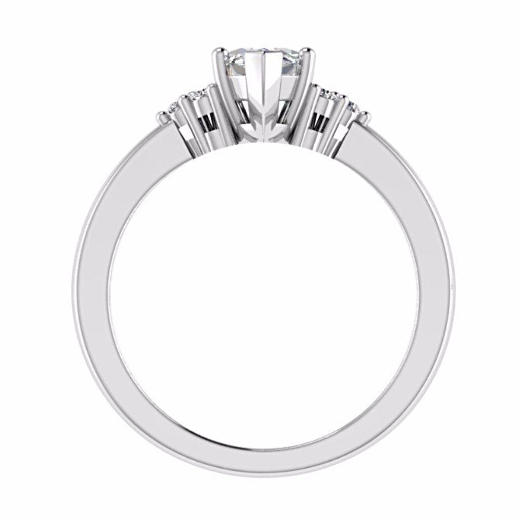 Marquise Diamond Engagement Ring with Side Stone 18K Gold - Thenetjeweler