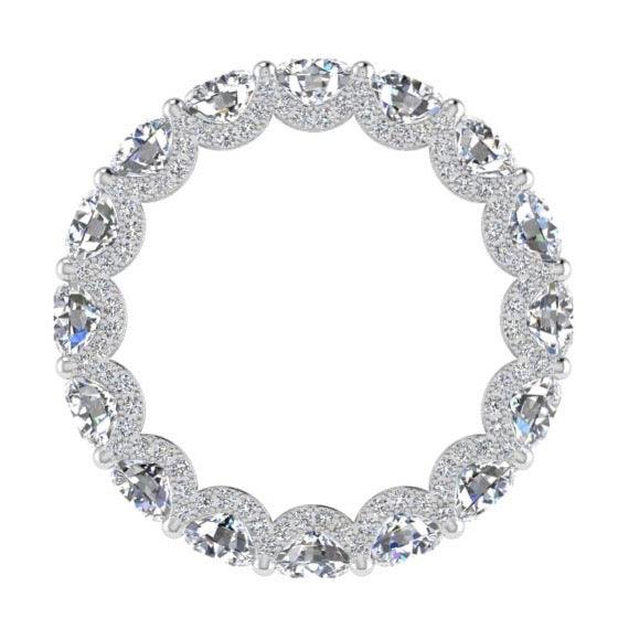 Round Diamond Eternity Ring 18K Gold 4.0 CARAT - Thenetjeweler