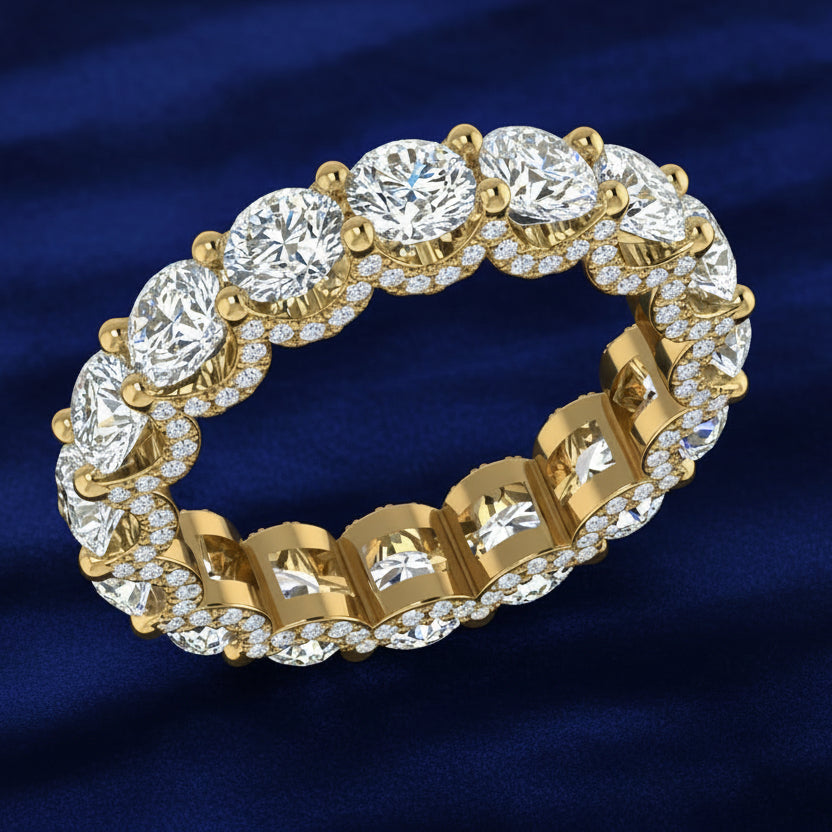 Round Diamond Eternity Ring 18K Gold 4.0 CARAT - Thenetjeweler
