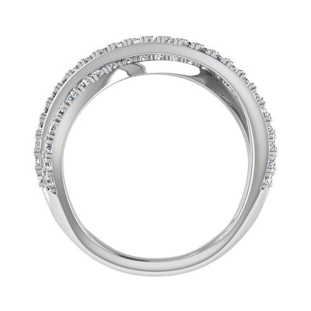 3 Way Diamond Crossover Ring 14K Gold (0.60 ct.tw.) - Thenetjeweler