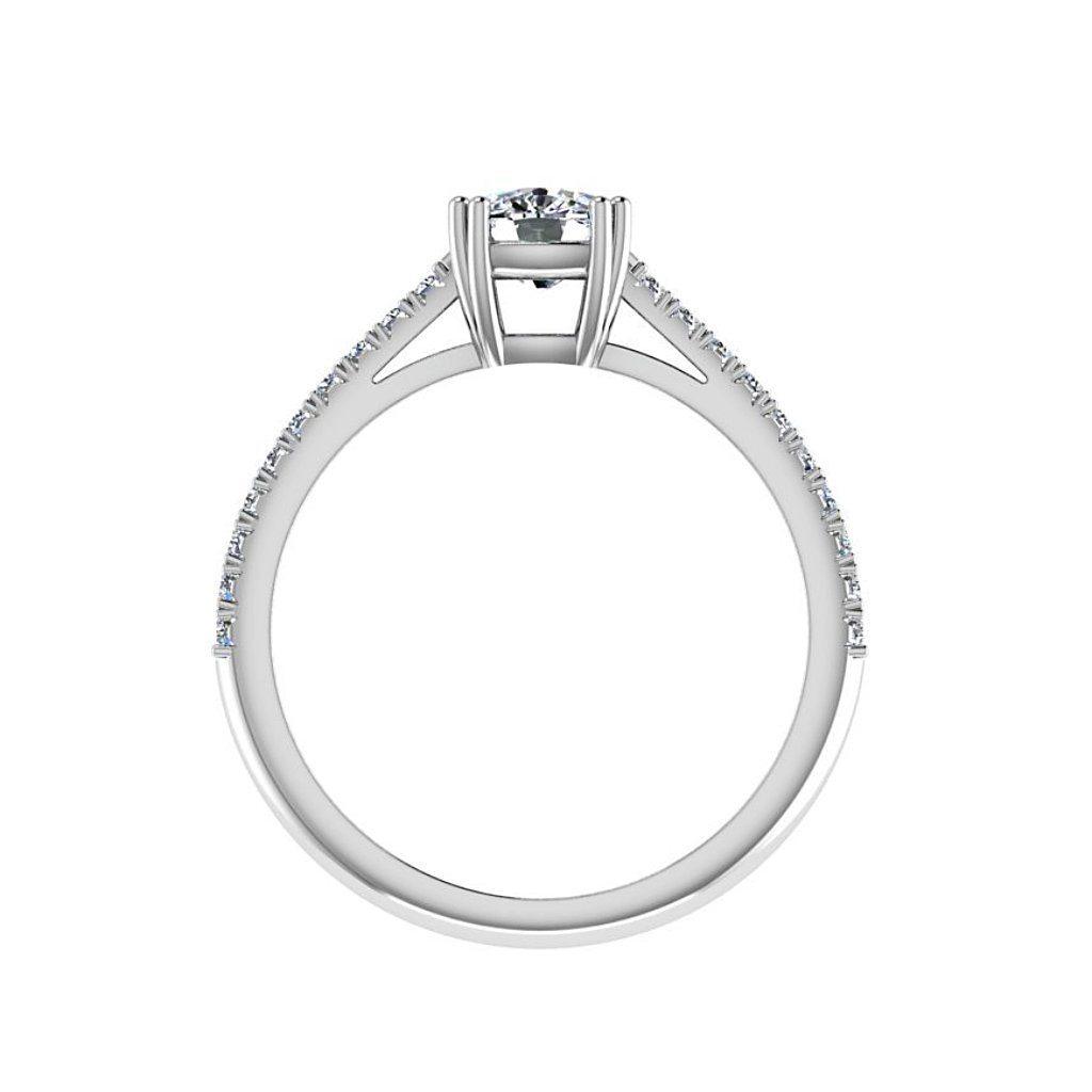 Cushion Diamond Engagement Ring Side Stones 18K Gold (0.16 ct. tw.) - Thenetjeweler