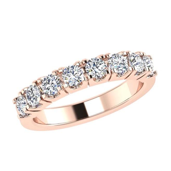 8 Diamond Semi Eternity Ring 18K Gold (0.80 ct.tw) - Thenetjeweler