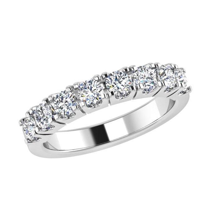 8 Diamond Semi Eternity Ring 18K Gold (0.80 ct.tw) - Thenetjeweler