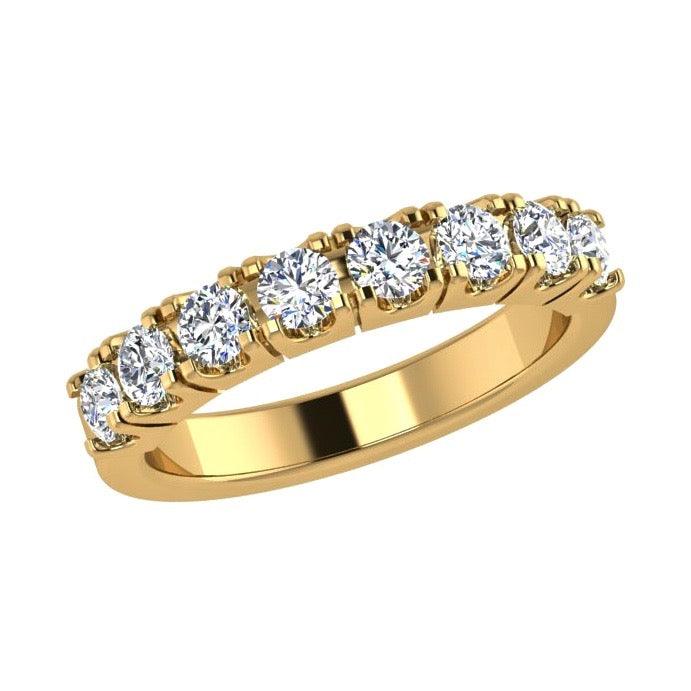 8 Diamond Semi Eternity Ring 18K Gold (0.80 ct.tw) - Thenetjeweler