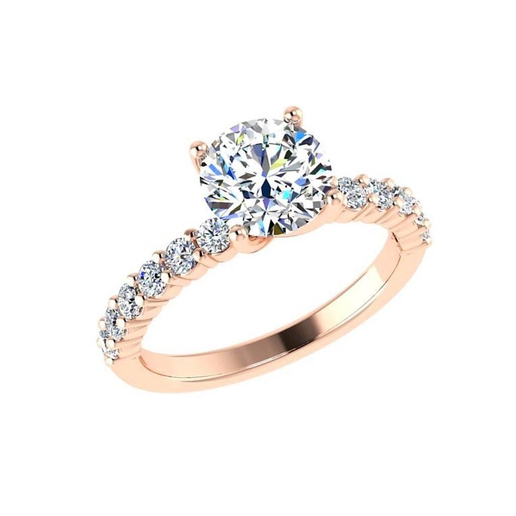 Round Diamond Engagement Ring with Side Stones (0.36 carat wt) - Thenetjeweler