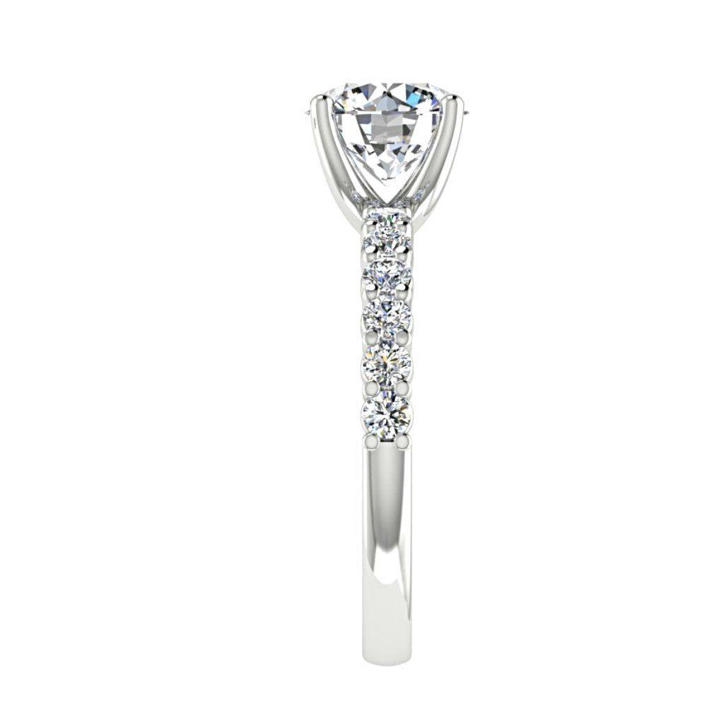 Round Diamond Engagement Ring with Side Stones (0.36 carat wt) - Thenetjeweler