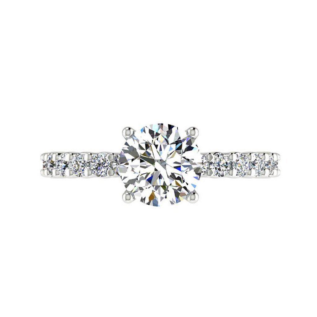 Round Diamond Engagement Ring with Side Stones (0.36 carat wt) - Thenetjeweler