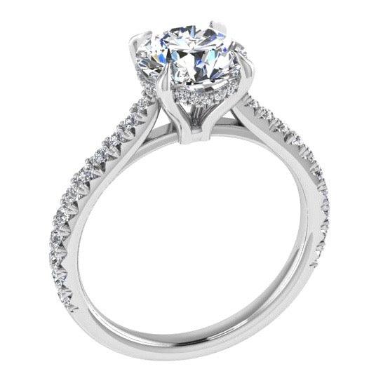 Round Diamond Side Stone Engagement Ring (0.26 ct. tw) - Thenetjeweler