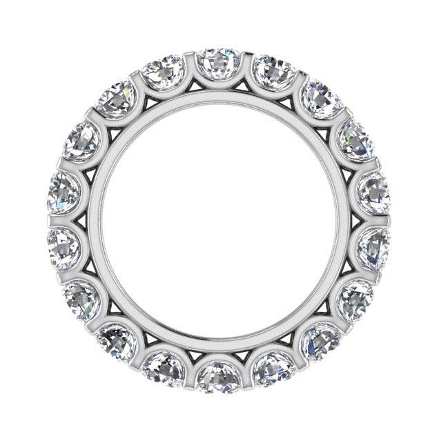 Round Pave Diamond Eternity Ring 18K White Gold (3.69 ct. tw) - Thenetjeweler
