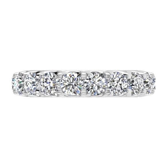Round Pave Diamond Eternity Ring 18K White Gold (3.69 ct. tw) - Thenetjeweler