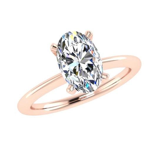 Oval Diamond Solitaire Engagement Ring - Thenetjeweler