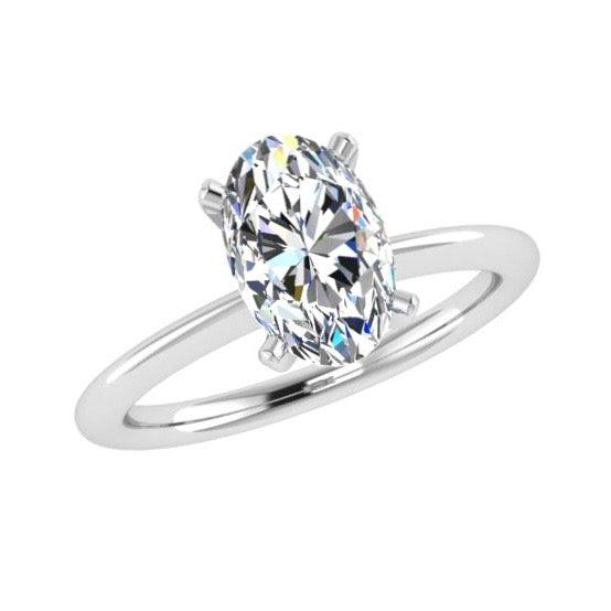 Oval Diamond Solitaire Engagement Ring - Thenetjeweler