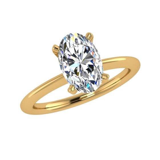 Oval Diamond Solitaire Engagement Ring - Thenetjeweler