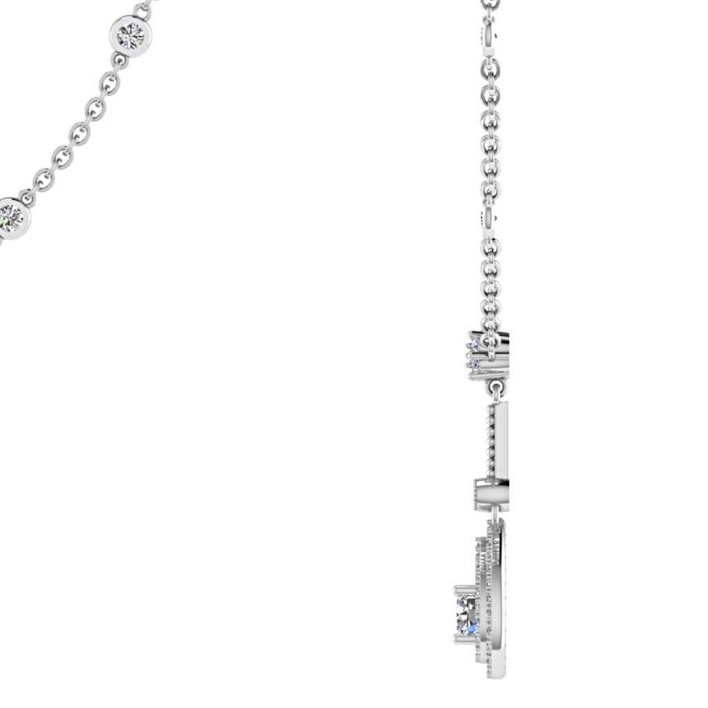 Pear Halo Diamond Pendant Necklace 18K Gold 0.65 ct.tw - Thenetjeweler