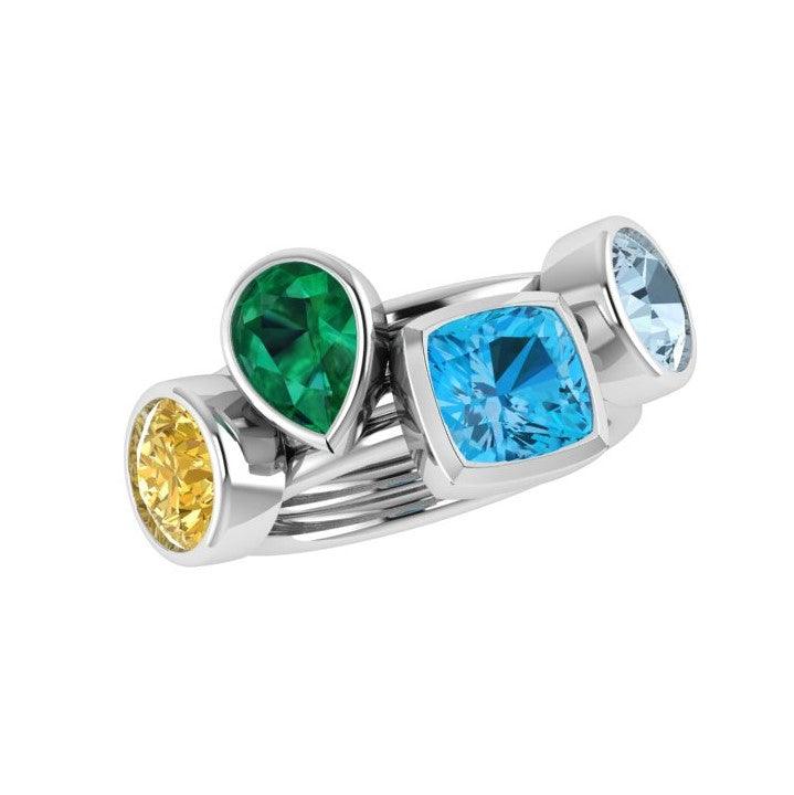 Birthstone Stacking Rings Gold - Thenetjeweler