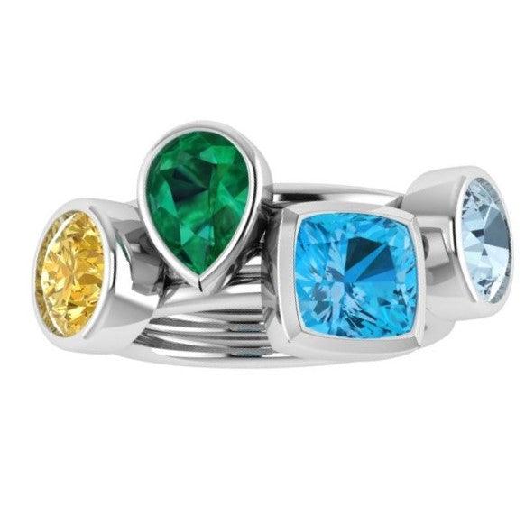 Birthstone Stacking Rings Gold - Thenetjeweler