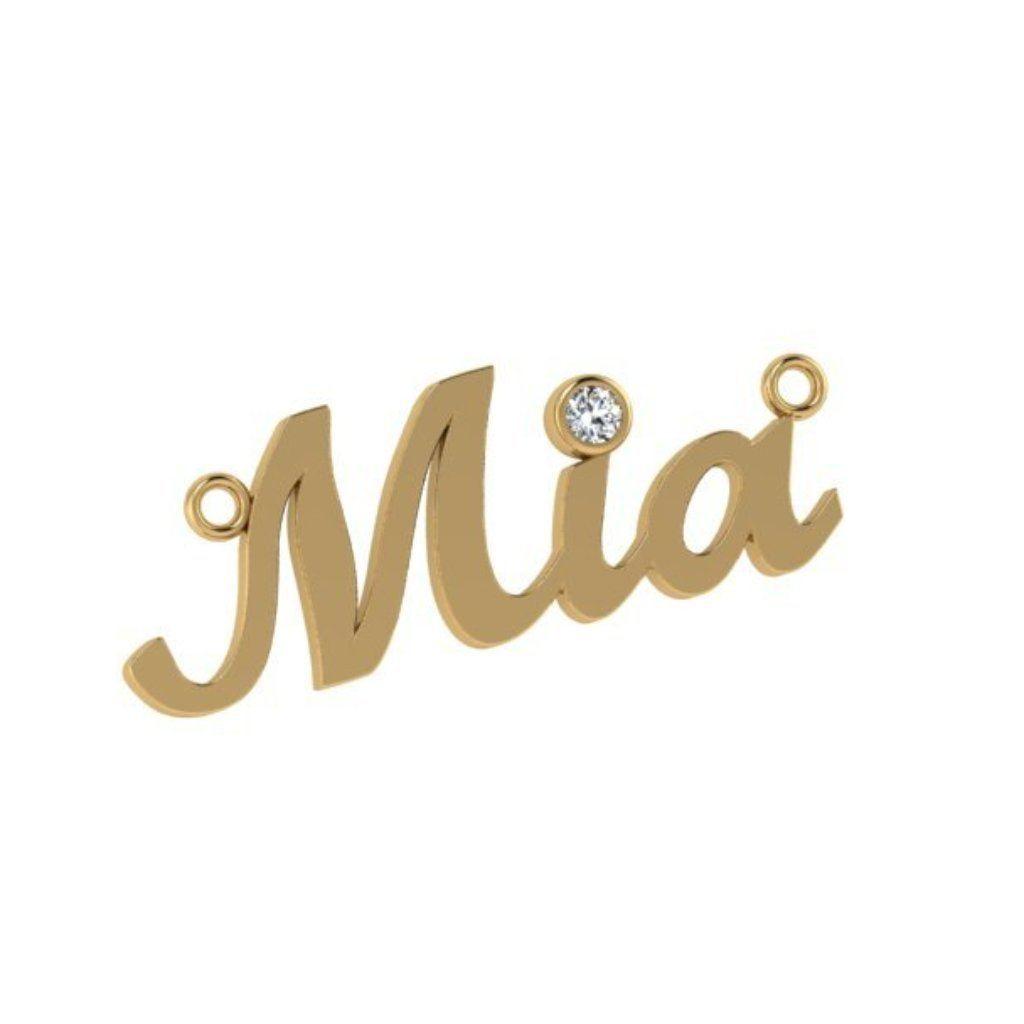 Personalized Name Necklace Mia Diamond Accent Yellow Gold - Thenetjeweler