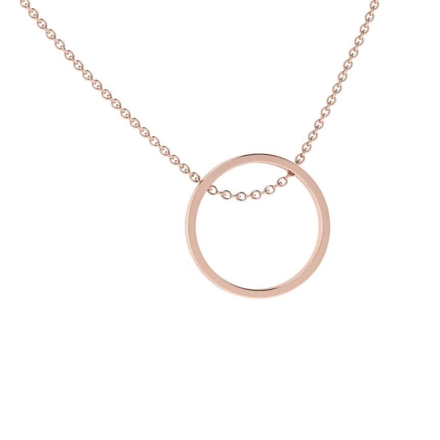 Open Circle Pendant Necklace 14K Gold - Thenetjeweler