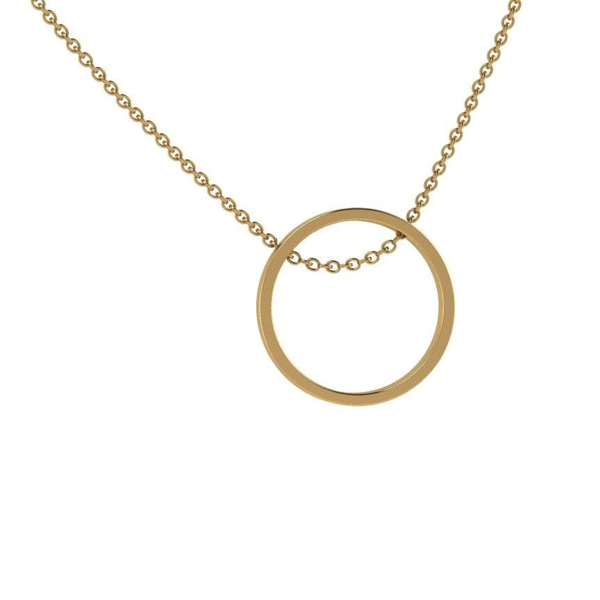 Open Circle Pendant Necklace 14K Gold - Thenetjeweler
