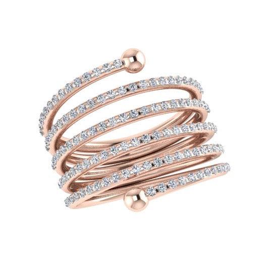 Diamond Spiral Ring 14K Gold - Thenetjeweler