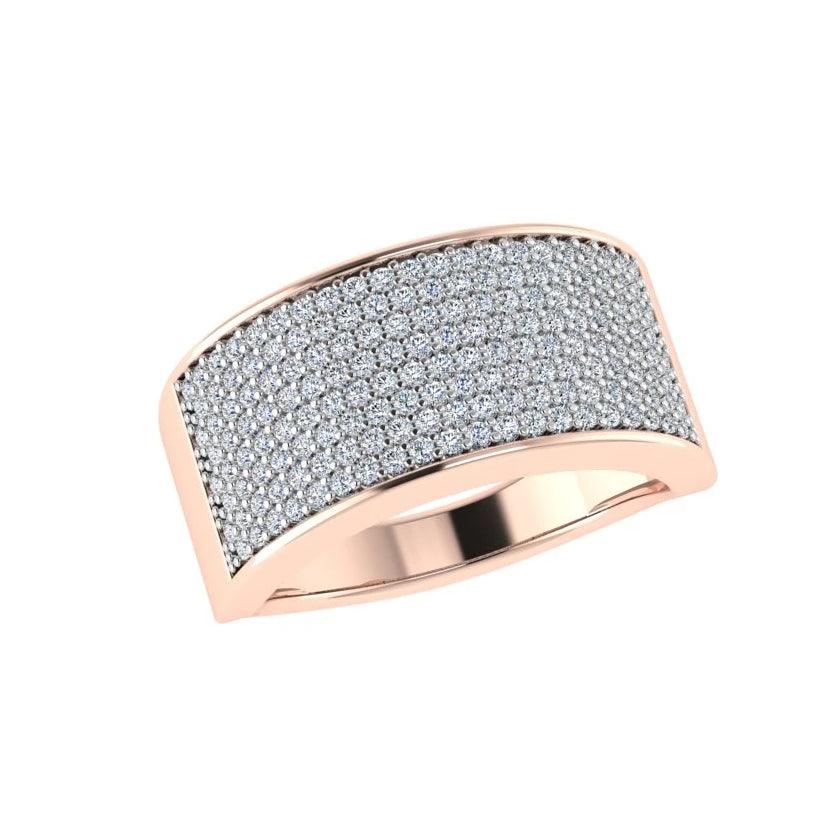 Pave Diamond Band Yellow Gold 14k 0.75 ct.tw - Thenetjeweler