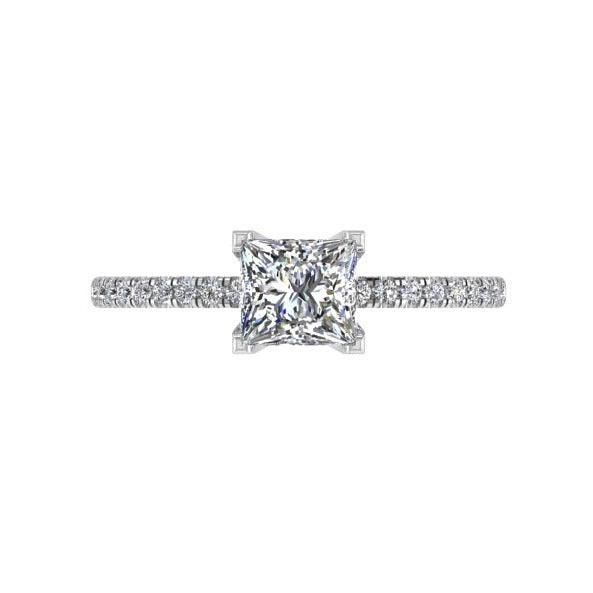 princess cut diamond engagement ring white gold (0.12 ct. tw) - Thenetjeweler