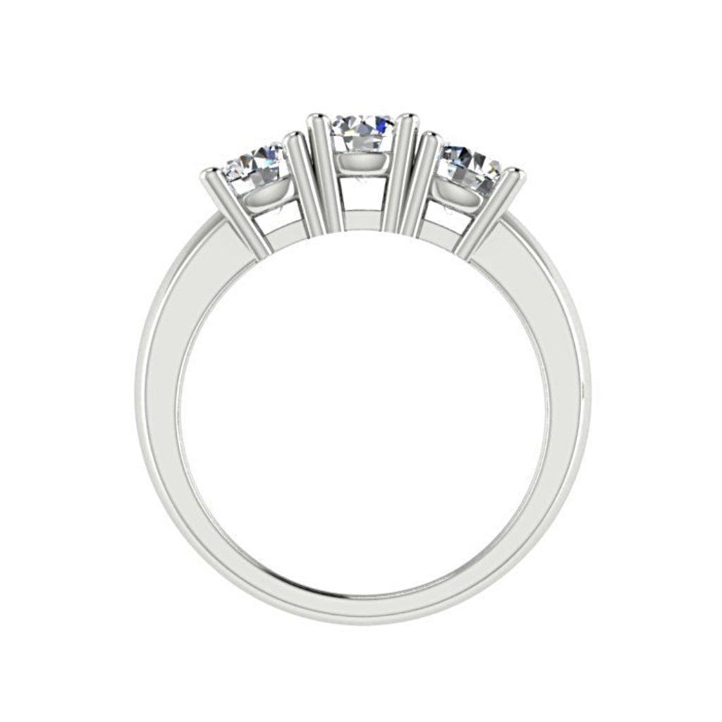 Three Stone Engagement Ring 18K Gold - Thenetjeweler