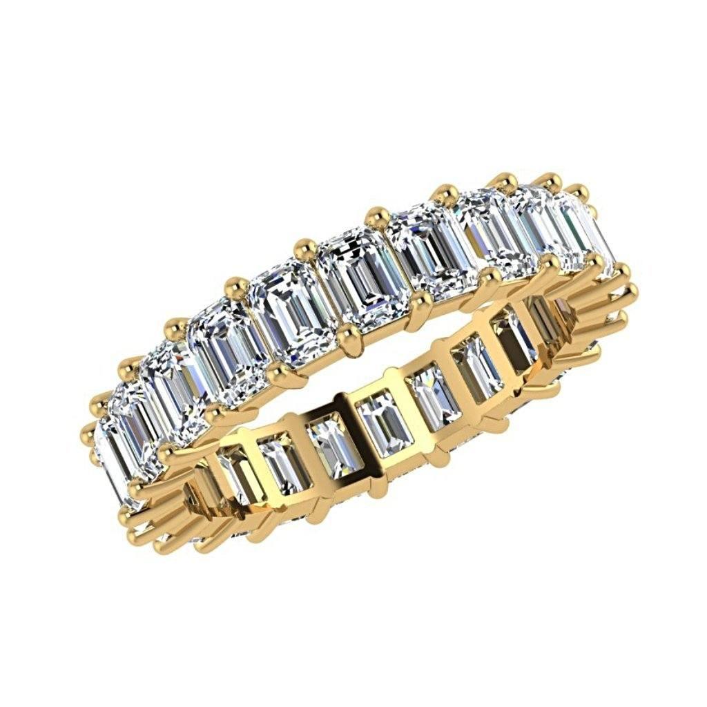 Emerald Cut Diamond Eternity Ring 18K Gold (3.68 ct. tw.) - Thenetjeweler