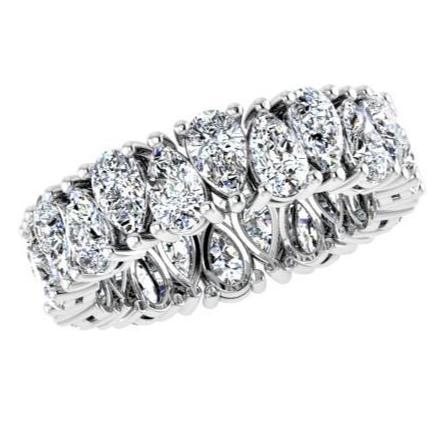 Pear Cut Diamond Eternity Ring 18K White Gold 5.50 ct.tw. - Thenetjeweler
