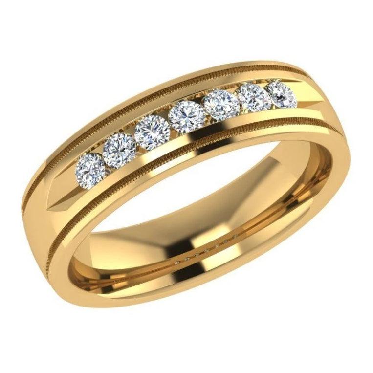 Channel Set Diamond Wedding Ring Milgrain (0.40 ct. tw.) - Thenetjeweler