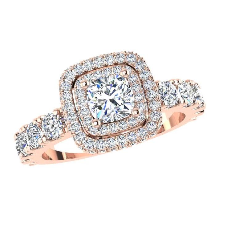 Double Halo Diamond Engagement Ring (1.50 ct.tw) - Thenetjeweler