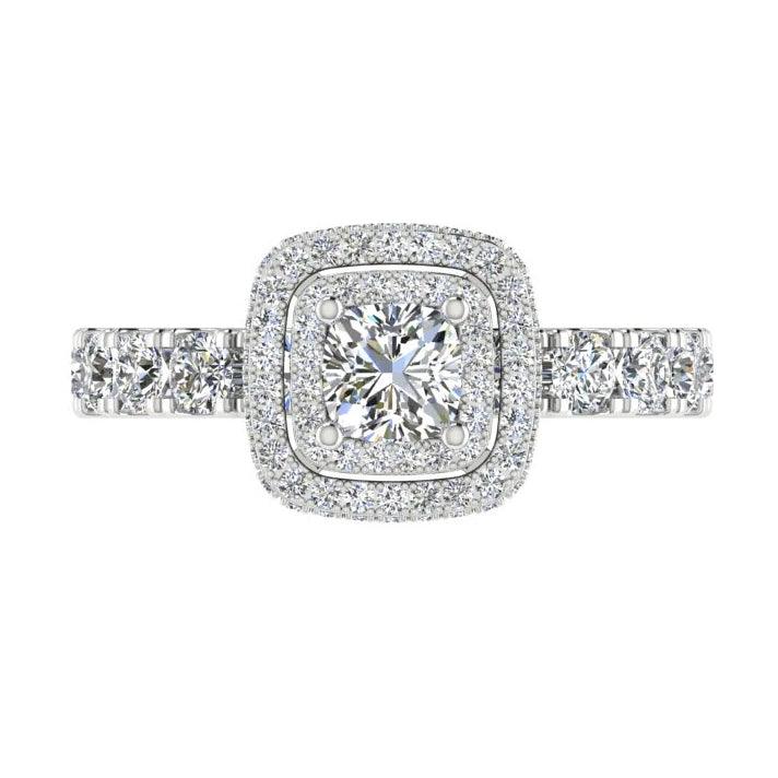Double Halo Diamond Engagement Ring (1.50 ct.tw) - Thenetjeweler