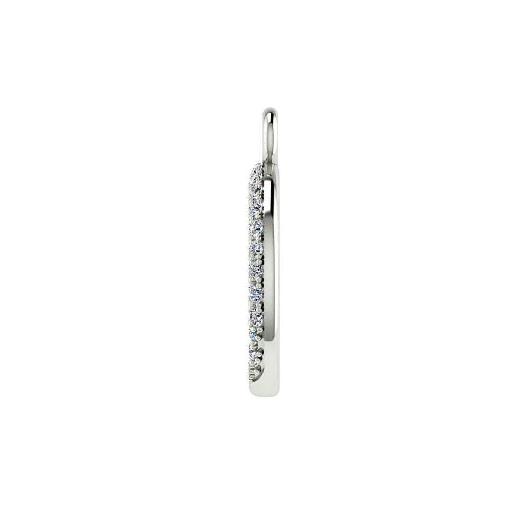Diamond Crescent Moon Pendant Necklace 18K White Gold - Thenetjeweler