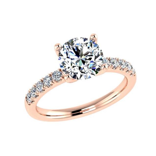 Round Diamond Engagement Ring Side Stones (0.26 ct.tw) - Thenetjeweler