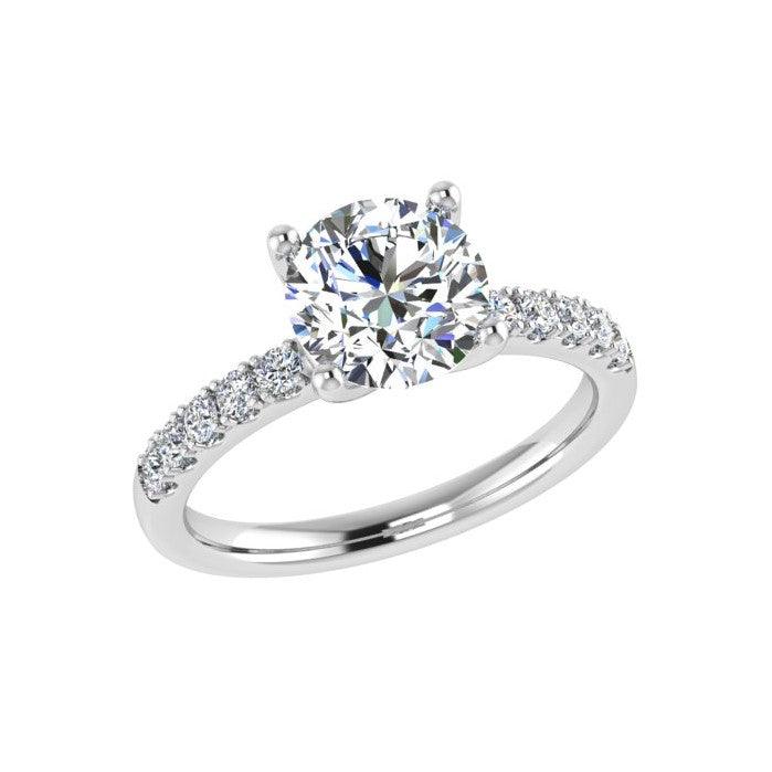 Round Diamond Engagement Ring Side Stones (0.26 ct.tw) - Thenetjeweler