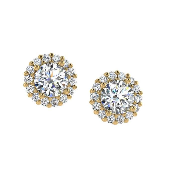 Diamond Halo Stud Earrings In 14k White Gold (0.28 ct.tw) - Thenetjeweler