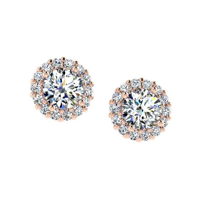 Diamond Halo Stud Earrings In 14k White Gold (0.28 ct.tw) - Thenetjeweler