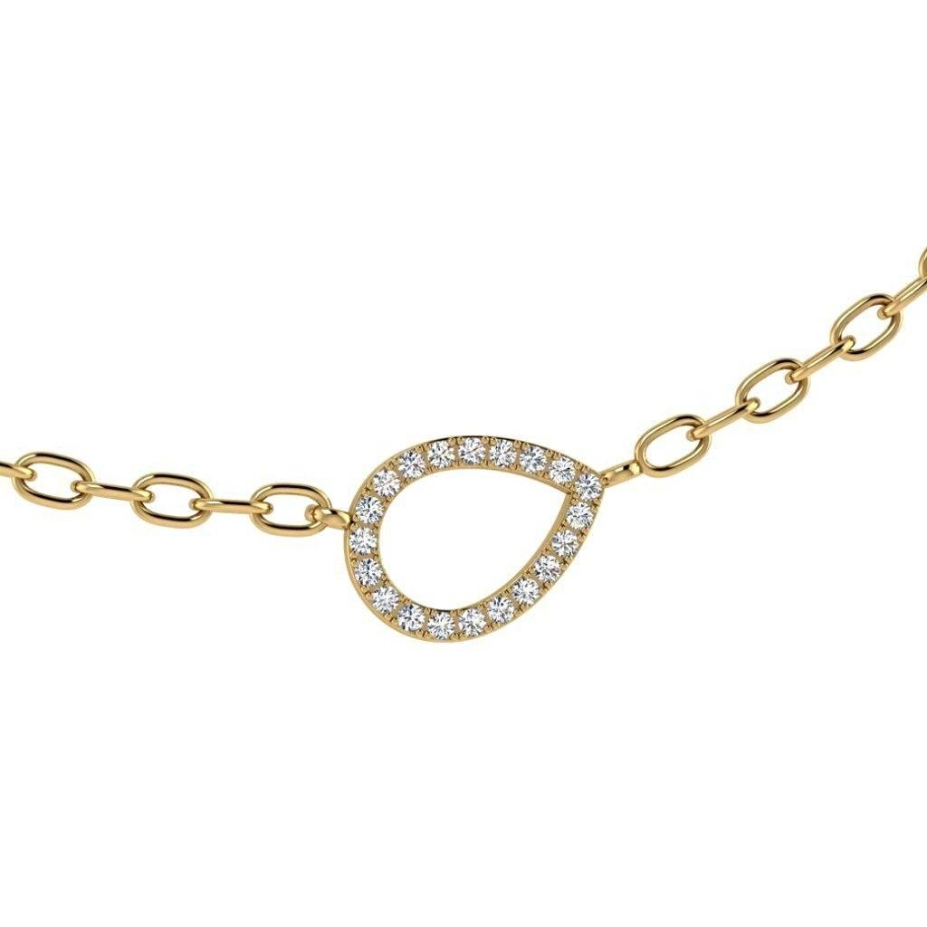 Pear Shaped Micro Pave Diamond Pendant 14K White Gold - Thenetjeweler