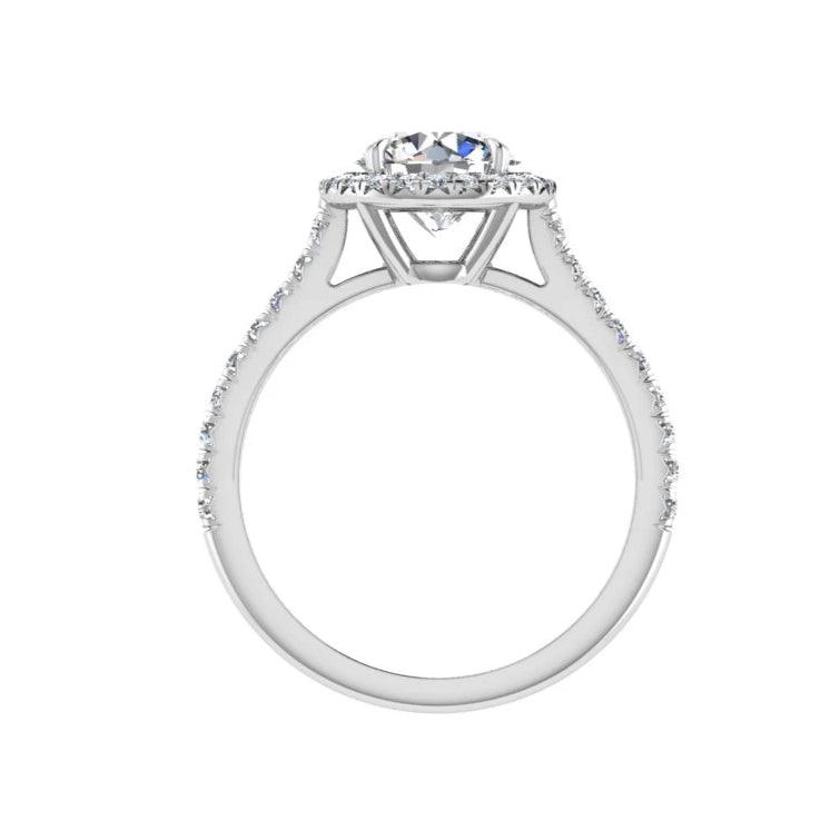 Platinum Round Diamond Halo Engagement Ring 0.40 ct. tw. - Thenetjeweler