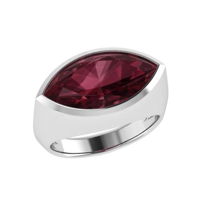 Garnet Gemstone Marquise Ring 14K Gold - Thenetjeweler