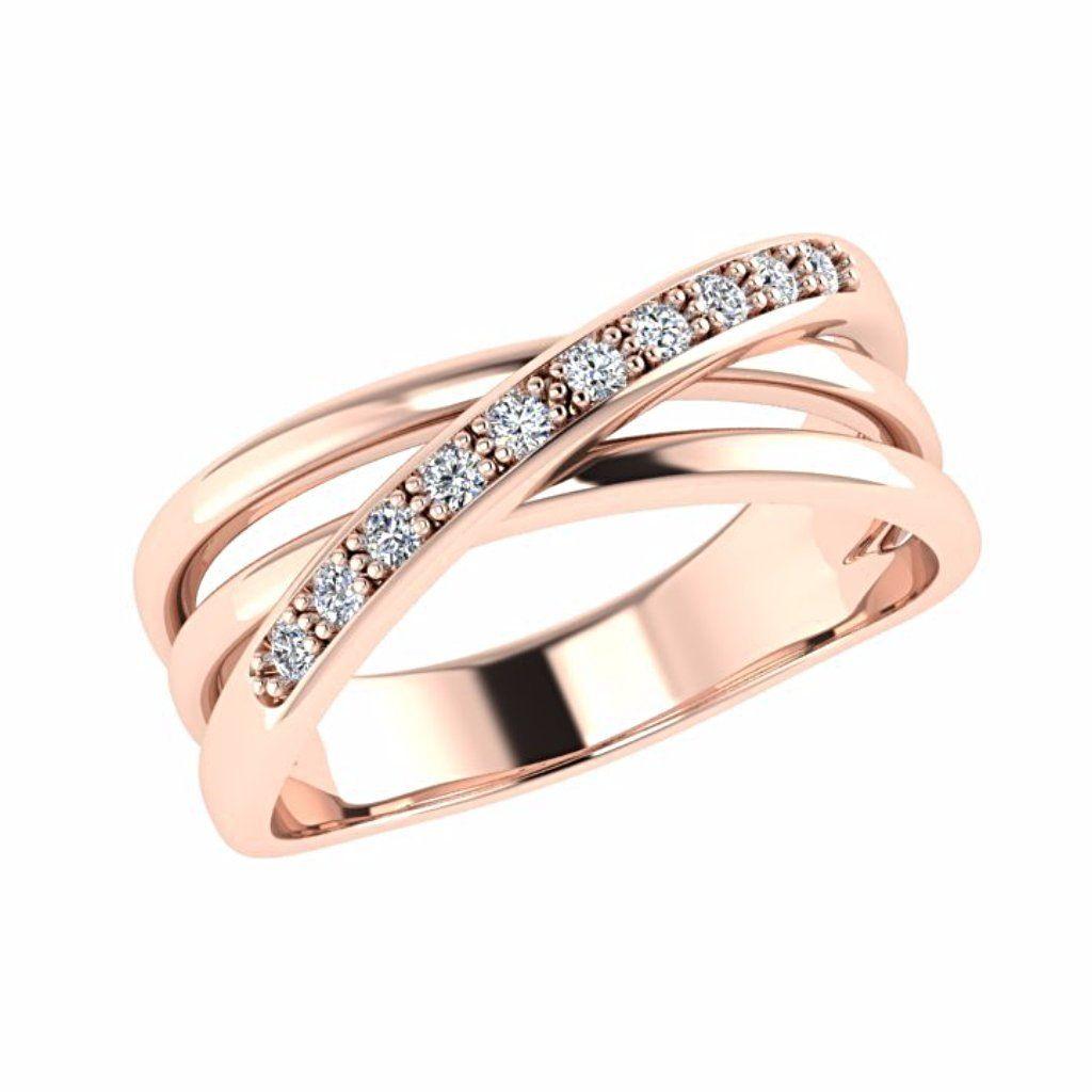 Crossover Diamond Ring 14K Gold - Thenetjeweler