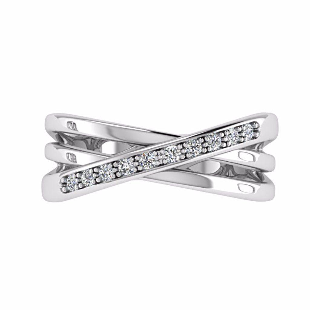 Crossover Diamond Ring 14K Gold - Thenetjeweler