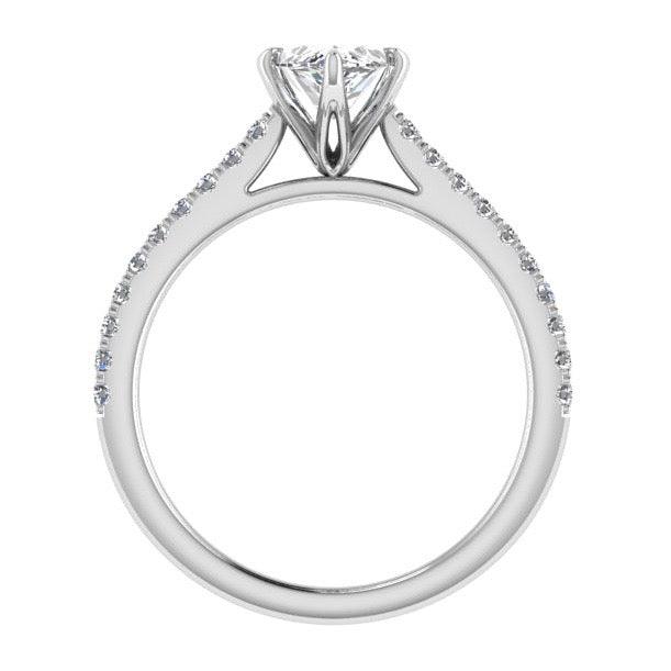 Marquise Diamond Engagement Ring with Side Stones 18K Gold (0.21 ct. tw) - Thenetjeweler
