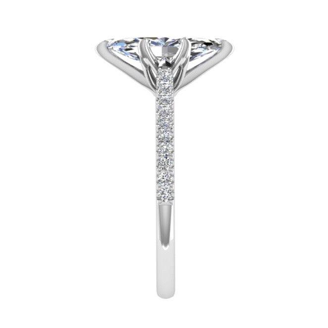 Marquise Diamond Engagement Ring with Side Stones 18K Gold (0.21 ct. tw) - Thenetjeweler