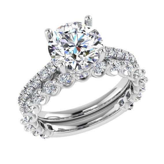 Diamond Engagement Ring and Semi Eternity Set - Thenetjeweler