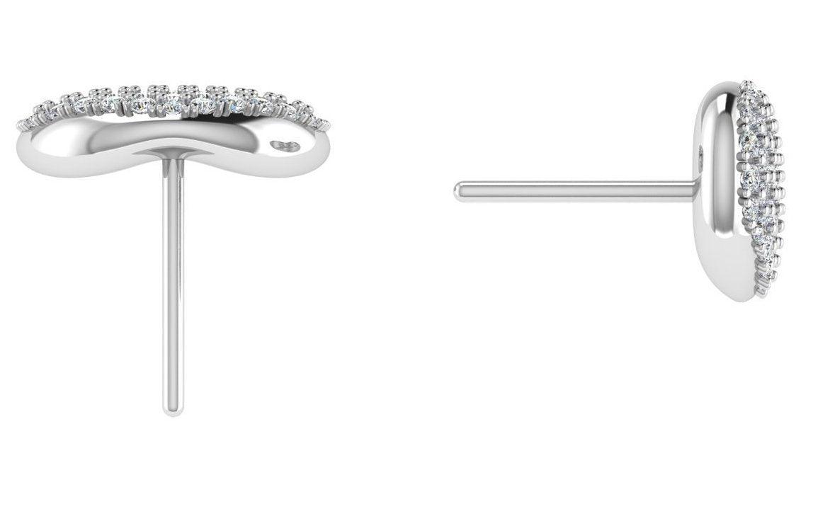 Diamond Heart Stud Earrings 18k Gold (0.45 carat .tw.) - Thenetjeweler