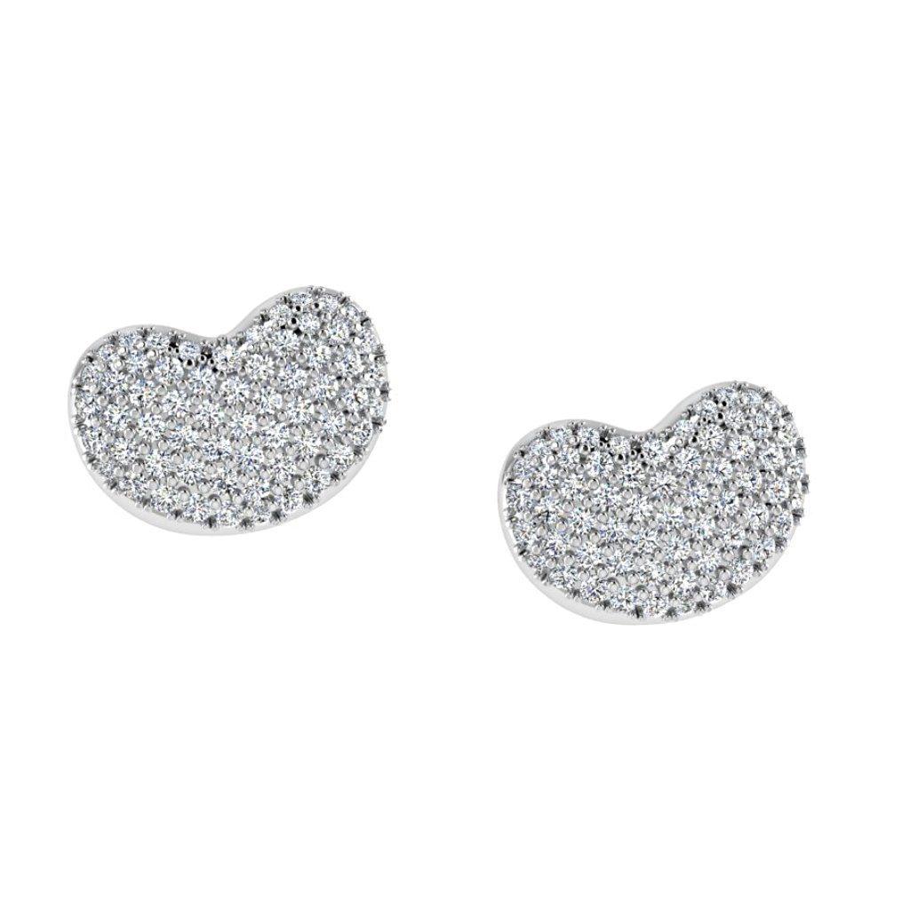 Diamond Heart Stud Earrings 18k Gold (0.45 carat .tw.) - Thenetjeweler
