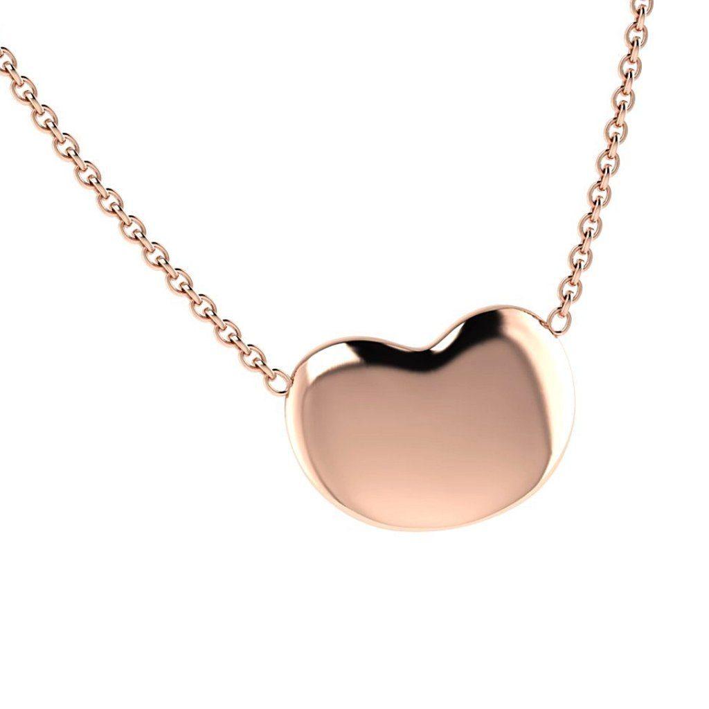 Puffed Heart Pendant Necklace 18K Gold - Thenetjeweler